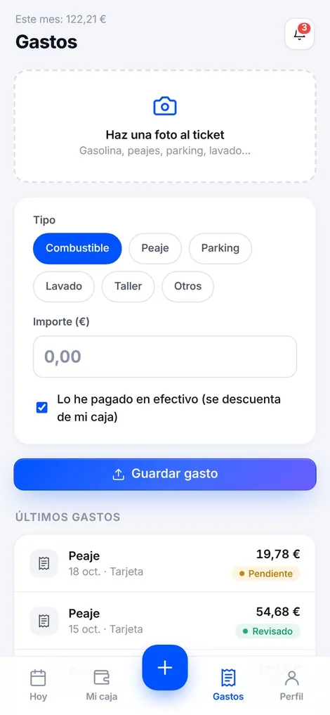 Gastos del conductor